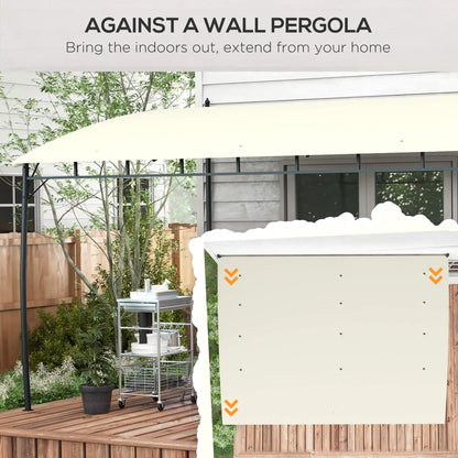 10' x 13' Outdoor Pergola, UV30+ Canopy, Steel Frame, Cream White Pergolas at Gallery Canada