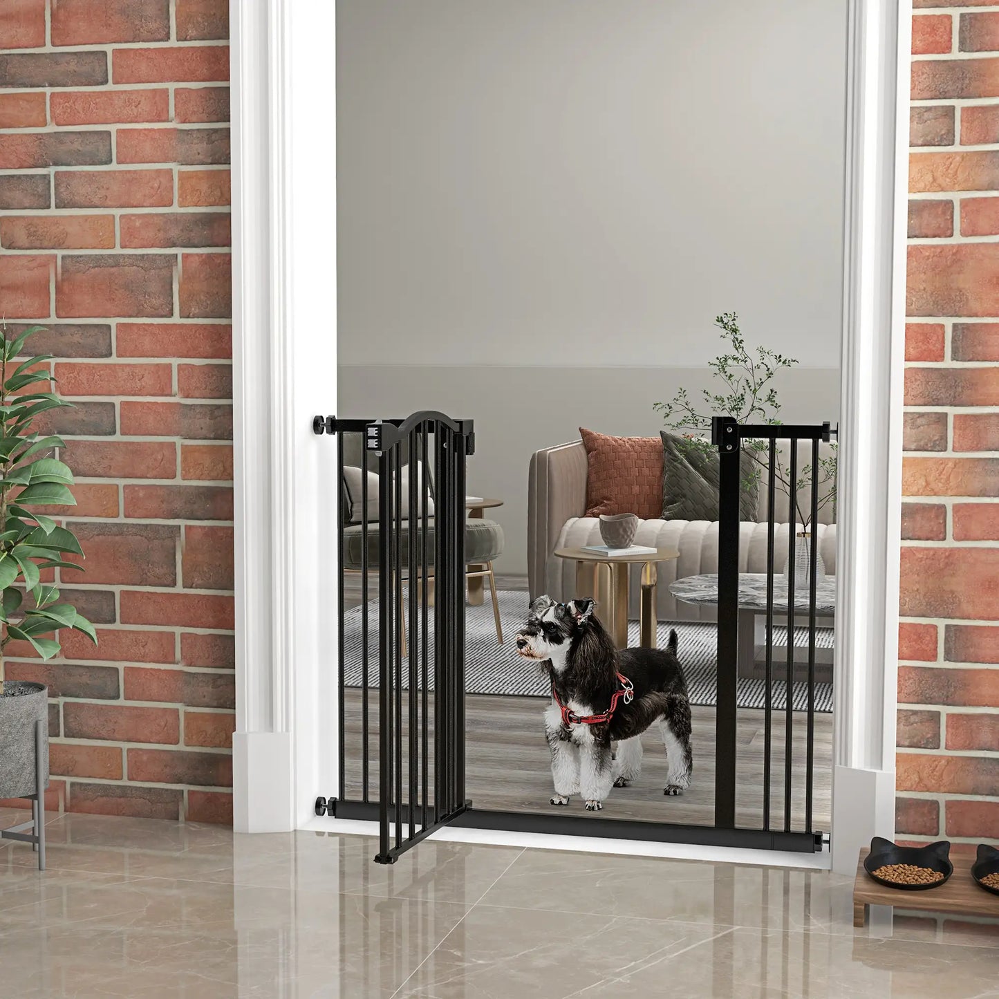Extra Tall Dog Gate with Door, 29"-39", Black Pet Gates at Gallery Canada