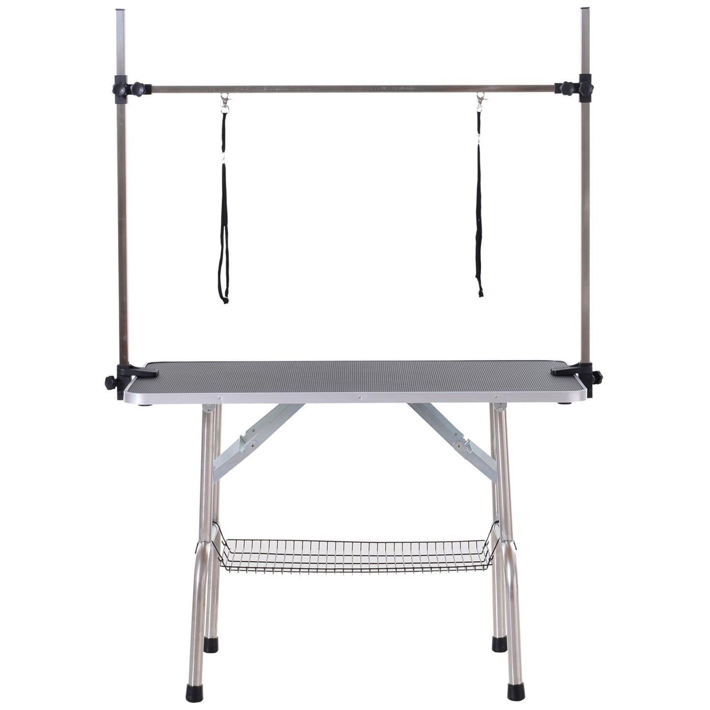 Metal Adjustable Dog Grooming Table Rubber Top 2 Safety Slings Mesh Black at Gallery Canada