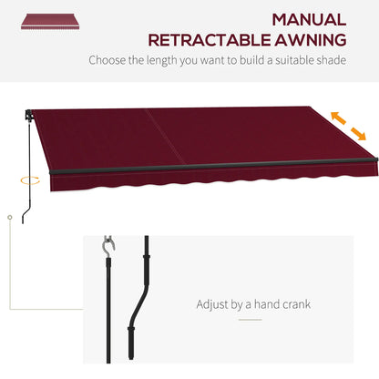 13' x 10' Retractable Awning, UV Resistant Sunshade, Wine Red Window Awnings at Gallery Canada