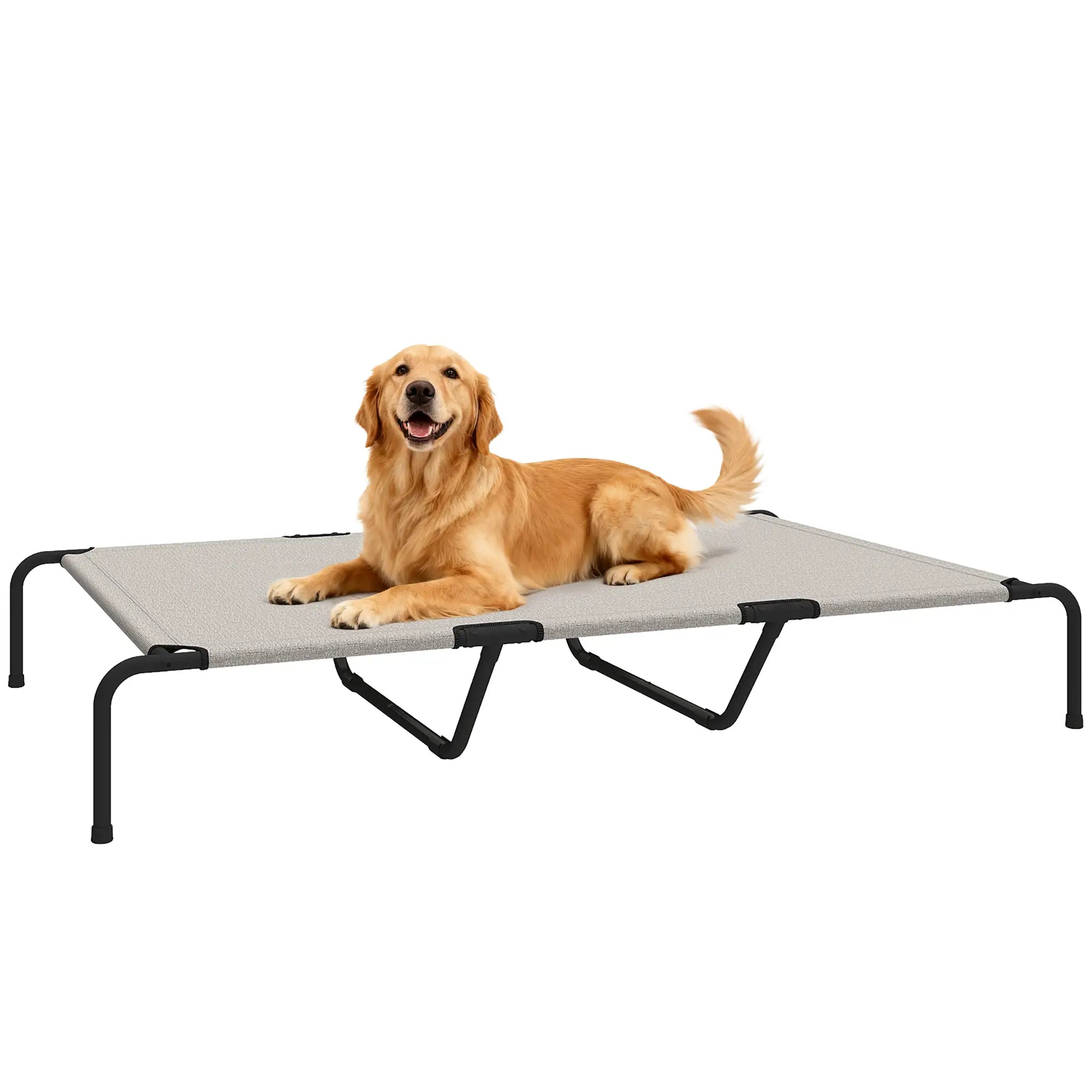 Large Dog Bed, Elevated Outdoor Cot, Breathable Mesh, Beige Elevated Dog Beds at Gallery Canada