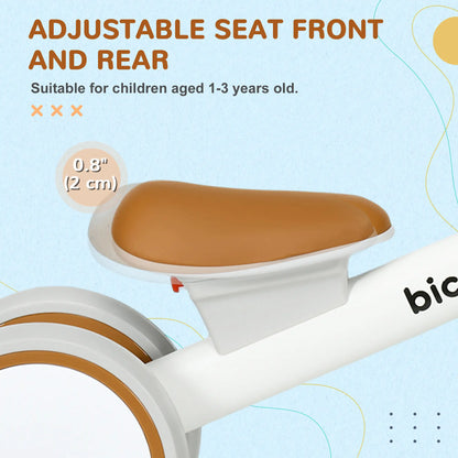 Toddler Balance Bike, Adjustable Seat, Removable Basket, 4 Wheels, Brown Riding & Rocking Toys at Gallery Canada