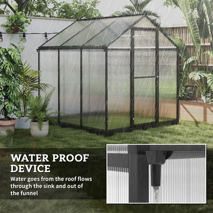 6' x 8' x 6.4' Polycarbonate Greenhouse, Aluminum, Walk-In, Charcoal Grey Walk In Greenhouses at Gallery Canada