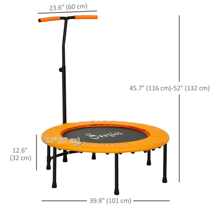 39" Mini Exercise Trampoline, Adjustable T-Bar, Orange Trampolines at Gallery Canada