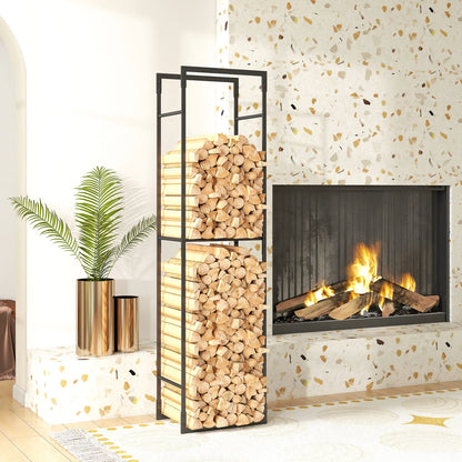 Heavy Duty Firewood Rack With Adjustable Shelf, Indoor Outdoor Log Holder Firewood Racks at Gallery Canada