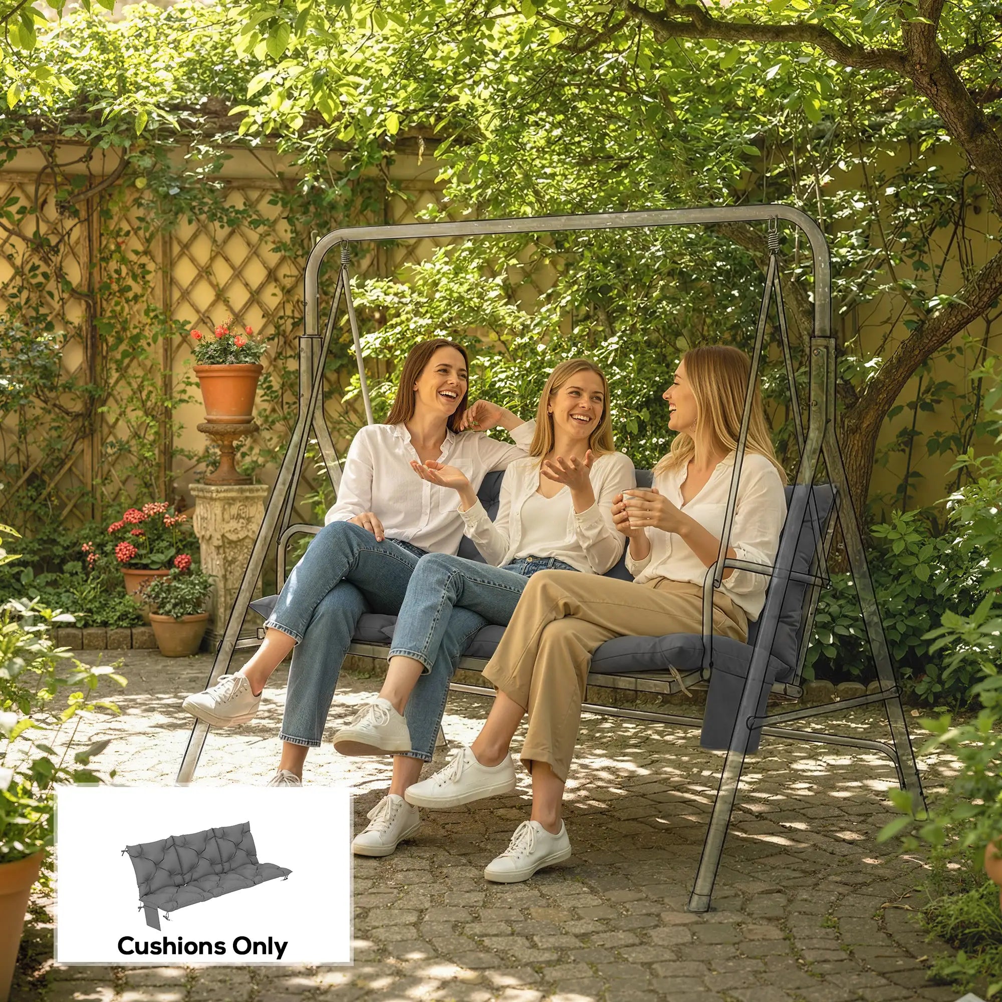 Water-Repellent Bench Cushion, Outdoor Swing Chair Pad, 59.1