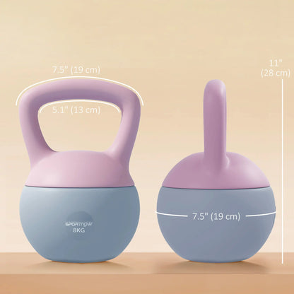 18 lb Kettlebell souple, rempli de sable, violet