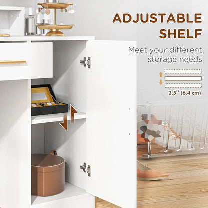 LED Dressing Table Set with Stool, Mirror, Drawer, Shelves Dressing & Vanity Tables at Gallery Canada