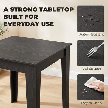 Square Dining Table for 4, 31.5" Wood Effect, Kitchen Dining Tables at Gallery Canada