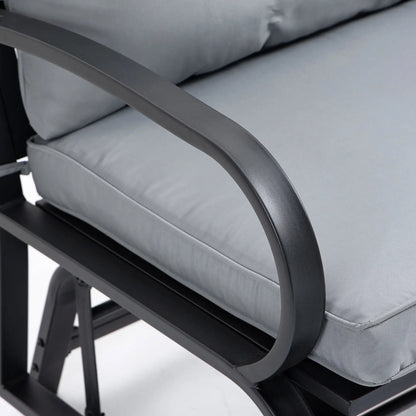 2-Person Outdoor Glider Chair, Steel Frame, Cushions, Grey Outdoor Gliders at Gallery Canada