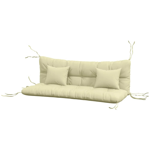 4-Piece Patio Chair Cushion Set, with Ties, Cream White