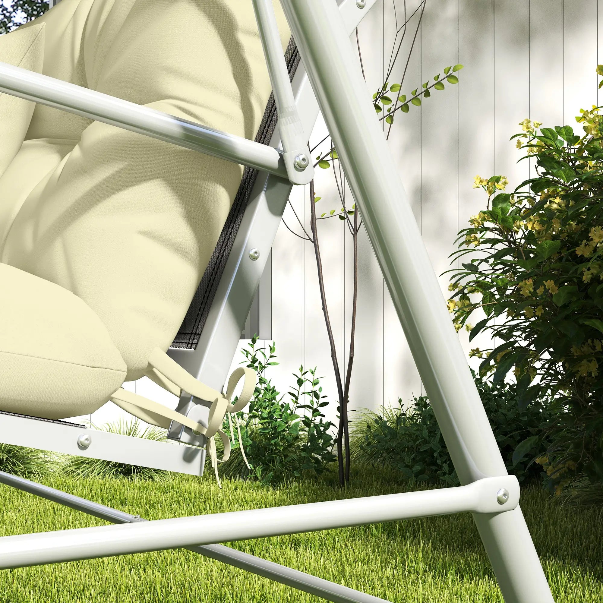 4-Piece Patio Chair Cushion Set, with Ties, Cream White Patio Chair Cushions at Gallery Canada