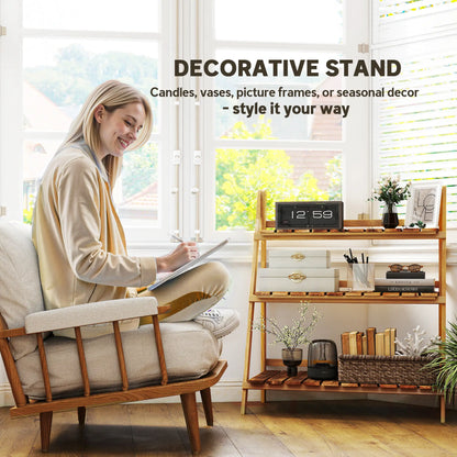 Foldable 3-Tier Wooden Plant Shelf, Outdoor Plant Stands at Gallery Canada