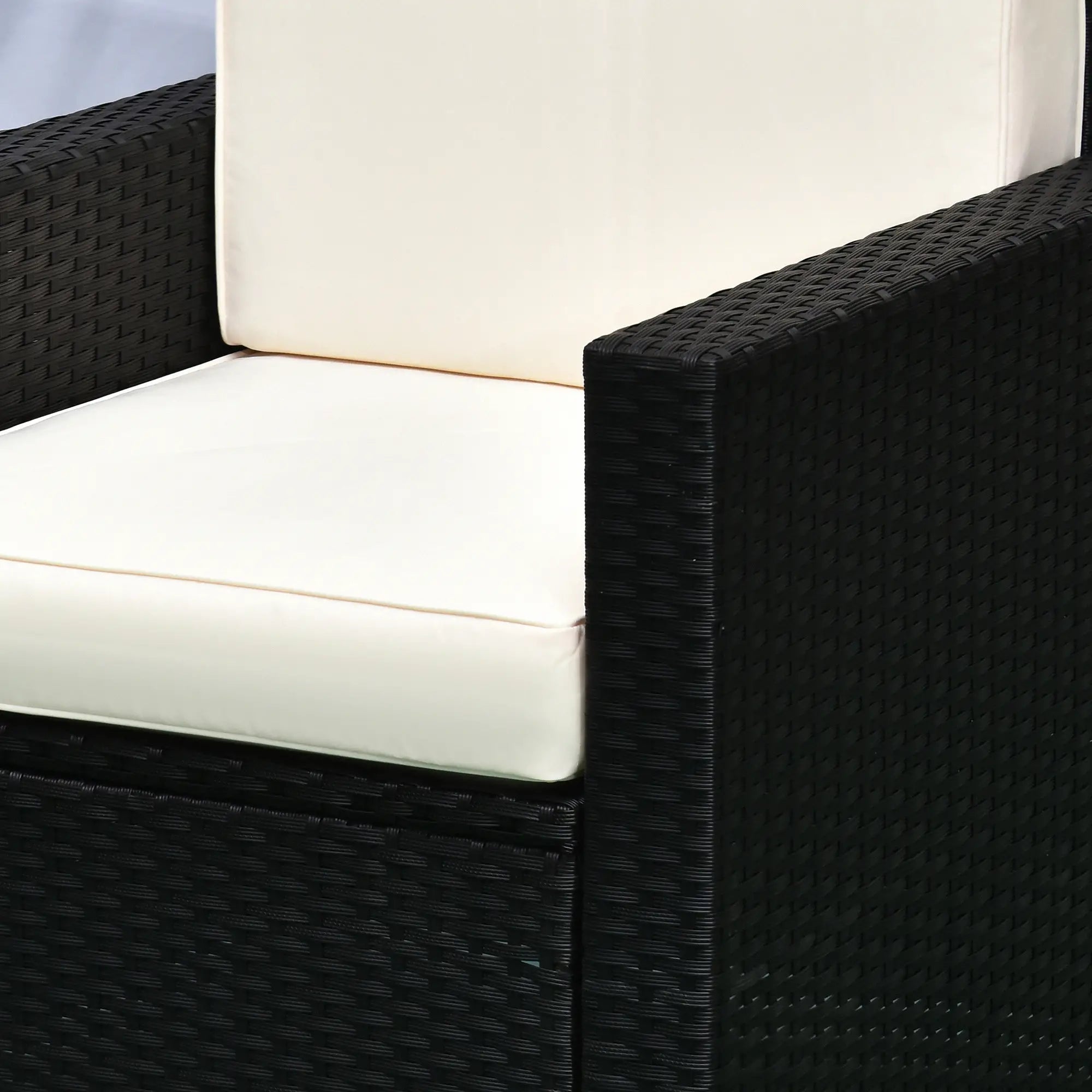 4-Piece Sectional Patio Set, Rattan Wicker Chairs with Cushions, Cream White Patio Furniture Sets at Gallery Canada