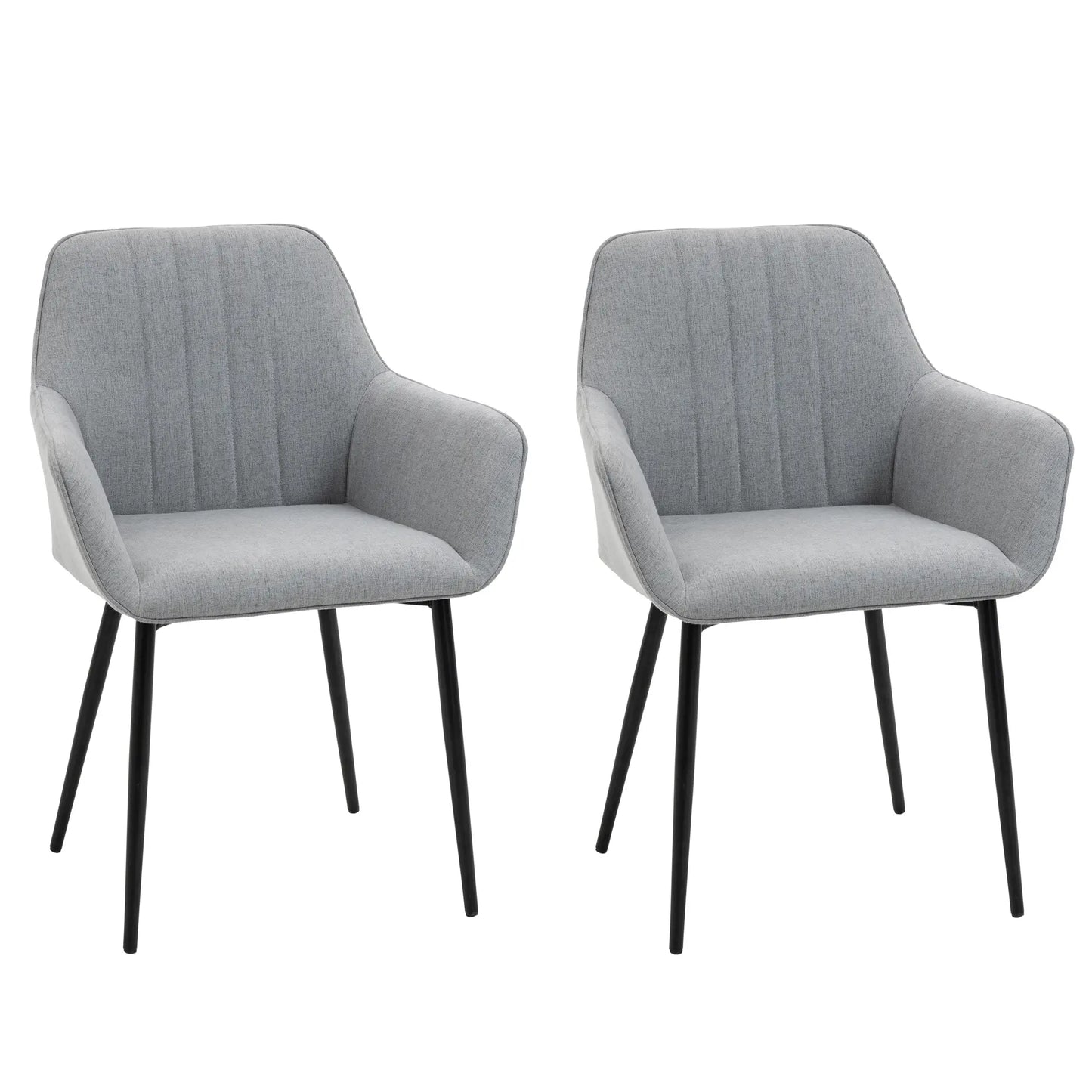 Upholstered Linen Dining Chairs, Set of 2, Metal Legs, Light Grey Bar Stools Light Grey at Gallery Canada