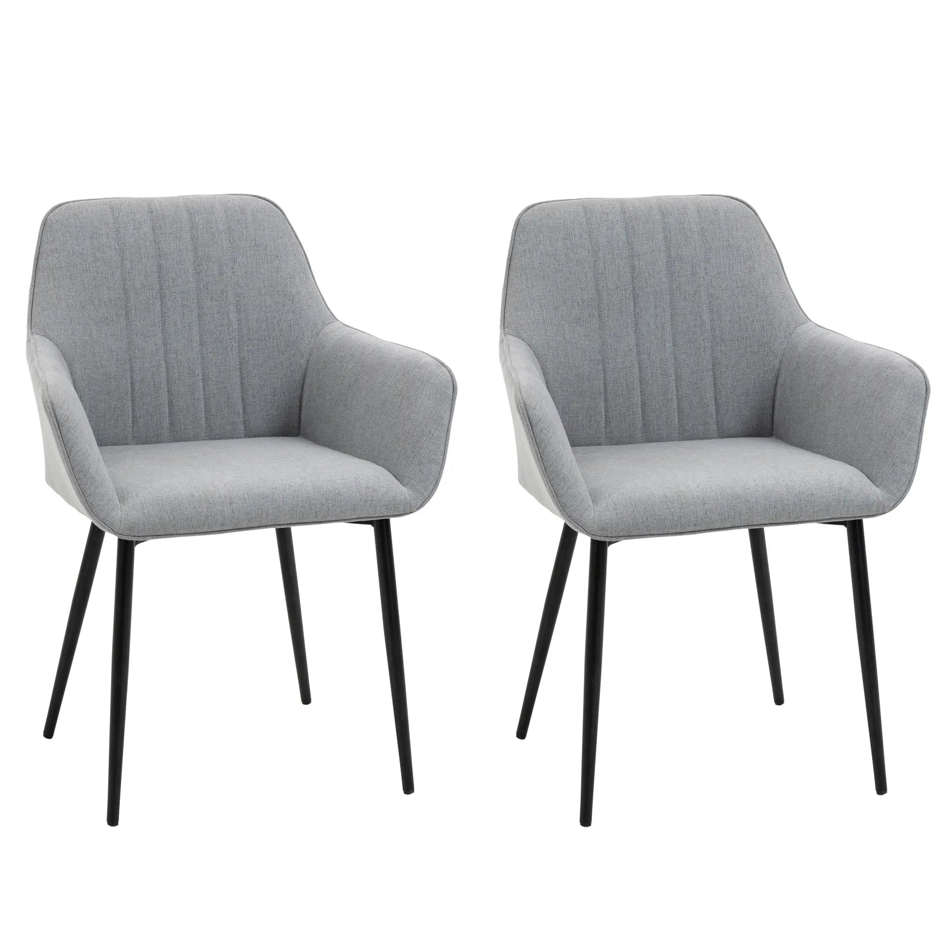 Upholstered Linen Dining Chairs, Set of 2, Metal Legs, Light Grey Bar Stools Light Grey at Gallery Canada
