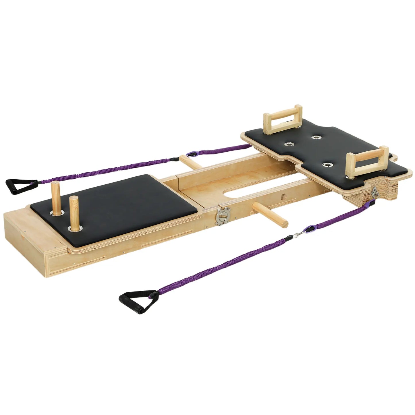 Portable Pilates Reformer Machine, Multifunctional Board With Resistance Bands Aerobic Equipment Natural at Gallery Canada