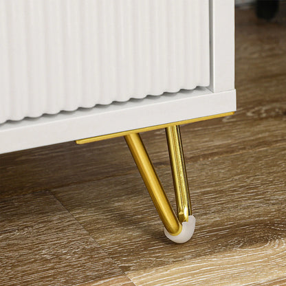 3-Drawer Storage Cabinet, Metal Legs, 19.7"x15.7"x24.8", White Storage Cabinets at Gallery Canada