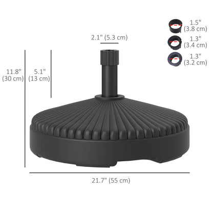 Round Plastic Patio Umbrella Base, 62lbs Sand or 51lbs Water, Black Umbrella Bases at Gallery Canada