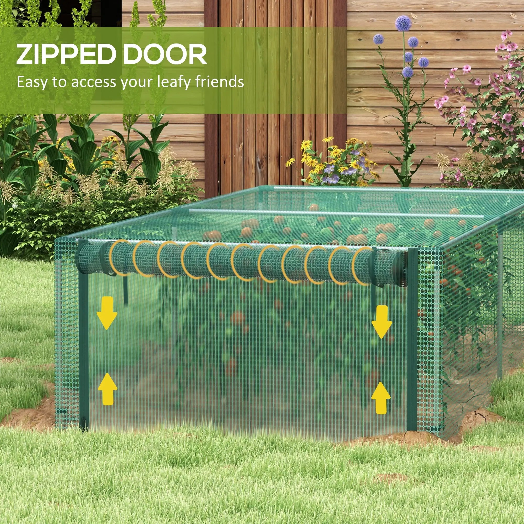 8.1' x 4.1' Plant Protection Cage, Zipper Roll-Up Door, Galvanised Steel Frame Greenhouses at Gallery Canada