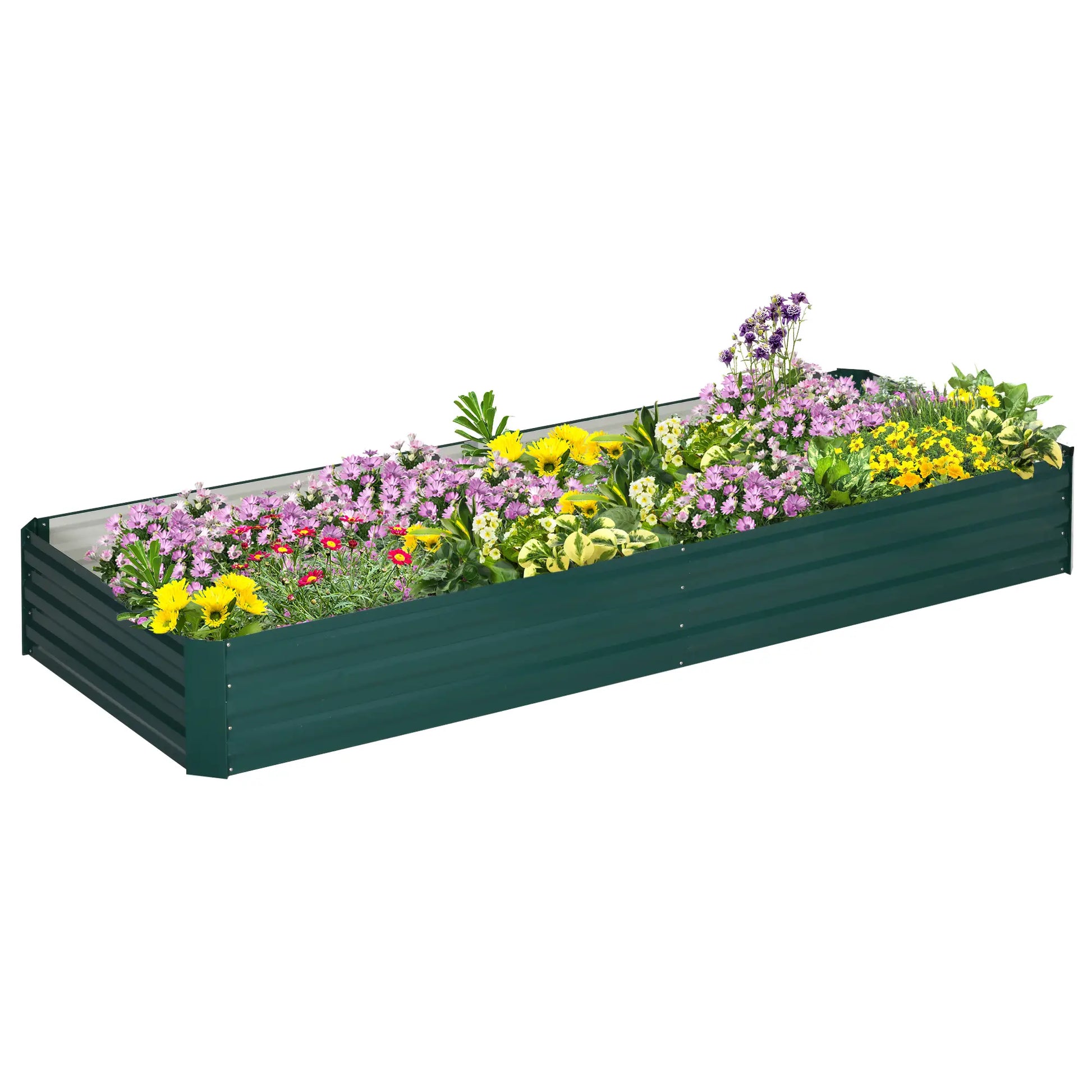 95" x 36" x 12" Galvanized Raised Garden Bed, Metal Elevated Planter Box Galvanized Planter Boxes Green at Gallery Canada