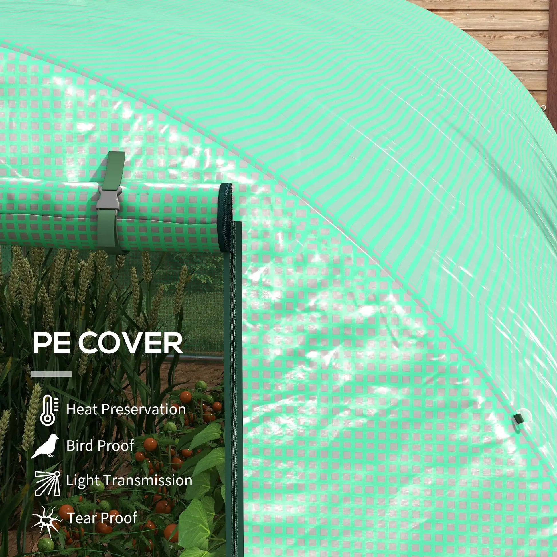 20' x 10' Walk-in Greenhouse, Sprinkler System, Roll-up Door, 12 Mesh Windows, Green Tunnel Greenhouses at Gallery Canada