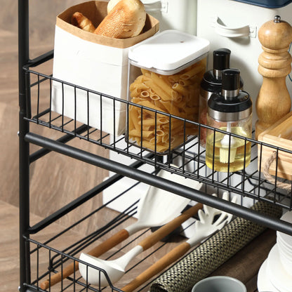 3-Tier Rolling Kitchen Cart, 2 Basket Drawers, Lockable Casters Kitchen Islands & Kitchen Carts at Gallery Canada