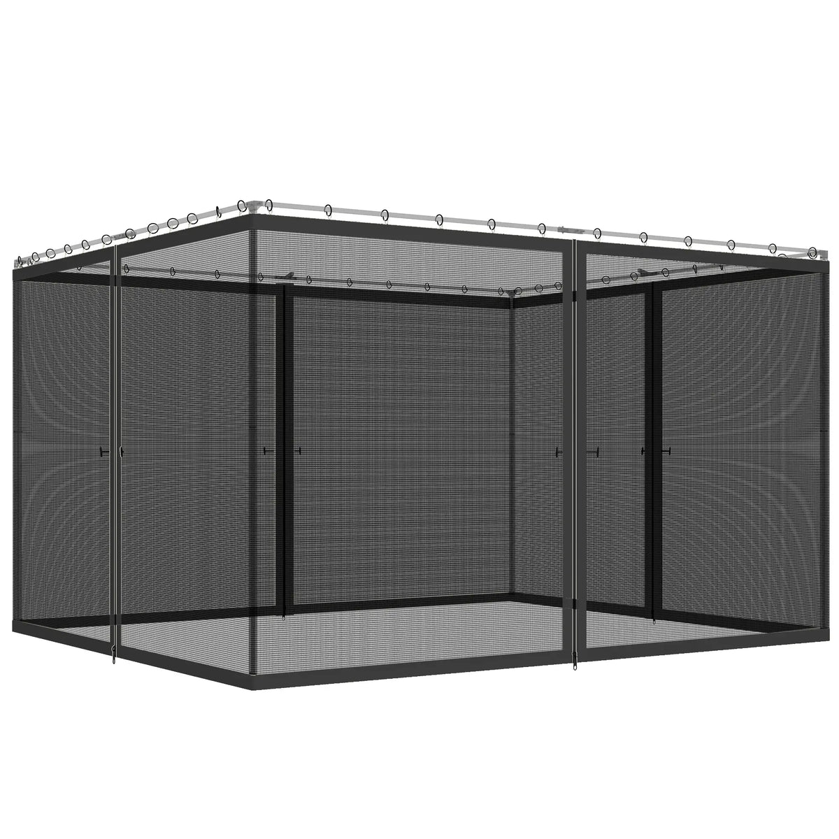 Replacement Mosquito Netting, 10' x 13', Gazebo Screen Walls With Zippers, Black Gazebo Sidewalls Black at Gallery Canada