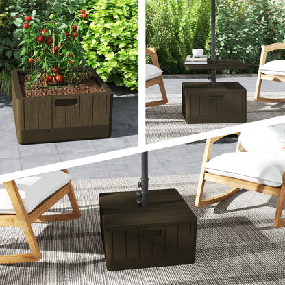 Heavy Duty Umbrella Base With Wheels, Table Tray, Brown Umbrella Bases at Gallery Canada
