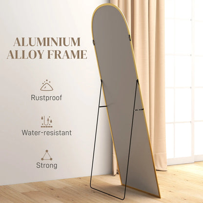Arched Standing Mirror, 64" x 24", Full Length Mirror, Gold Full Length Mirrors at Gallery Canada