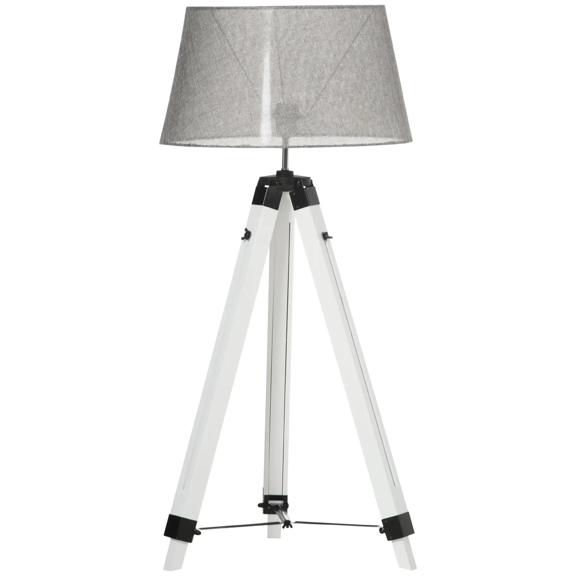 Adjustable Height Wooden Floor Lamp, E26 Base, and Grey, White Floor Lamps & Ceiling Fan Lights at Gallery Canada