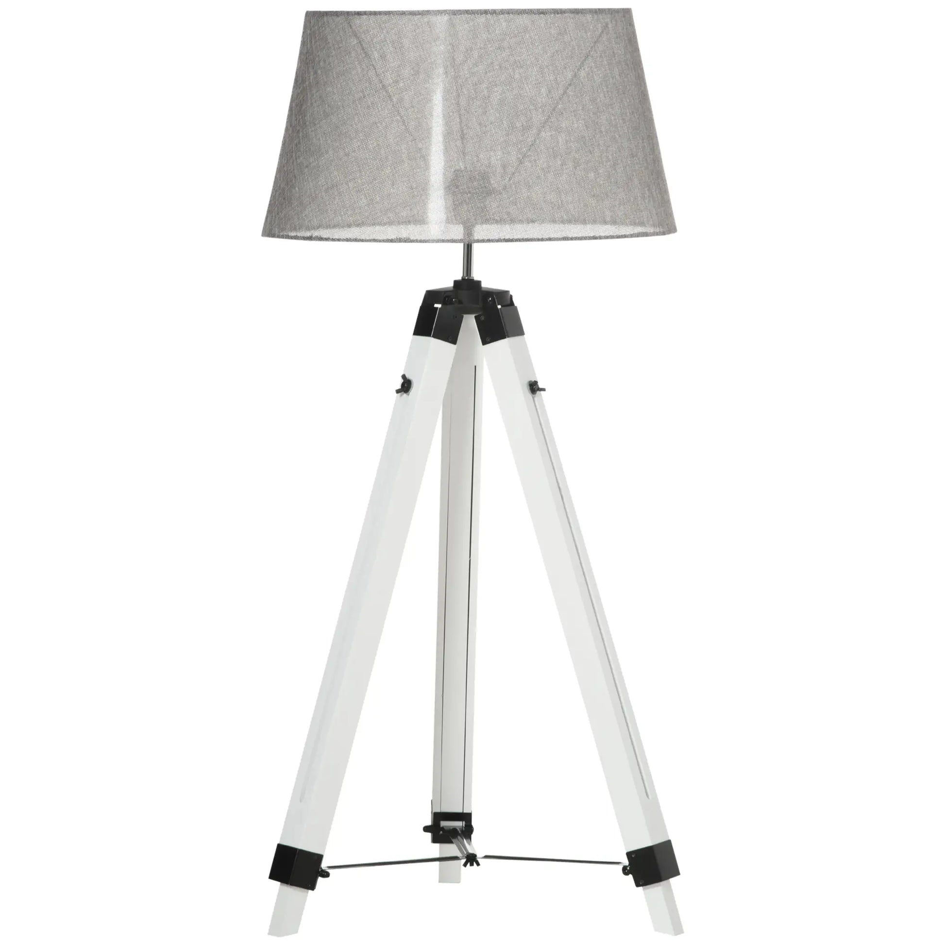 Adjustable Height Wooden Floor Lamp, E26 Base, and Grey, White Floor Lamps & Ceiling Fan Lights at Gallery Canada