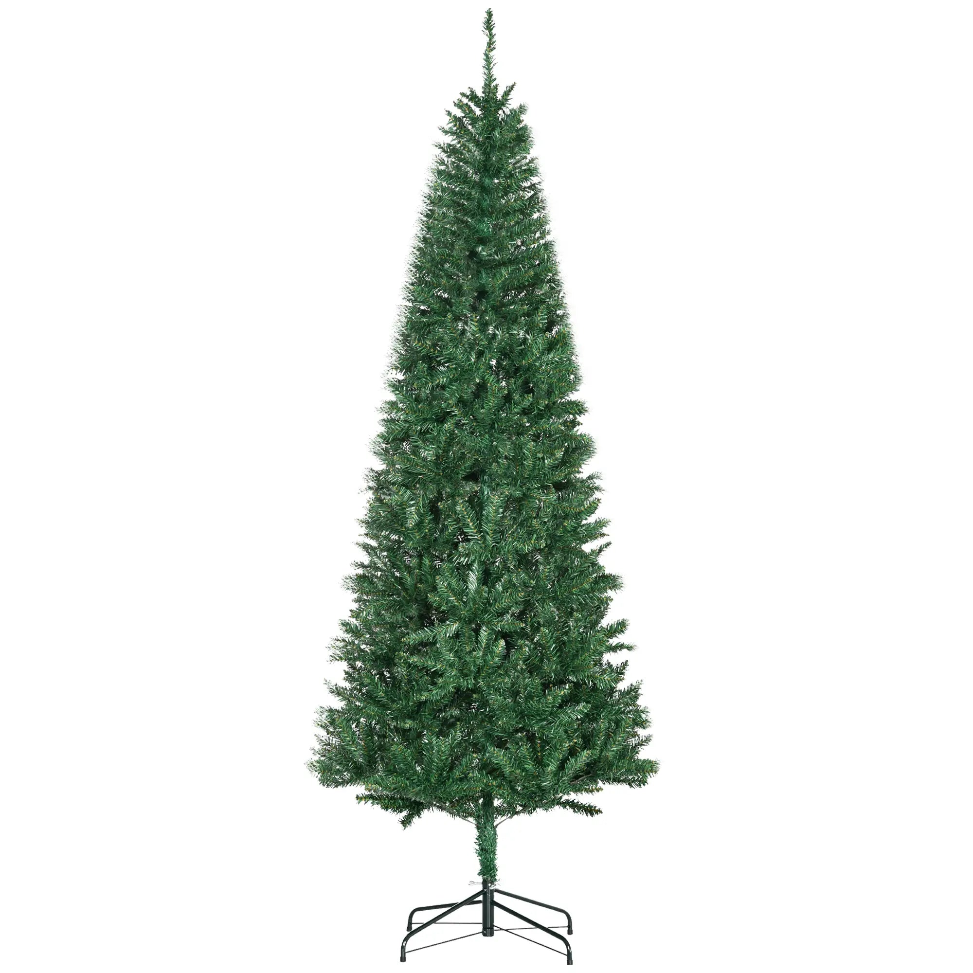6.9ft Artificial Christmas Tree, Metal Stand, Spruce Tips, Green Artificial Christmas Trees Green at Gallery Canada