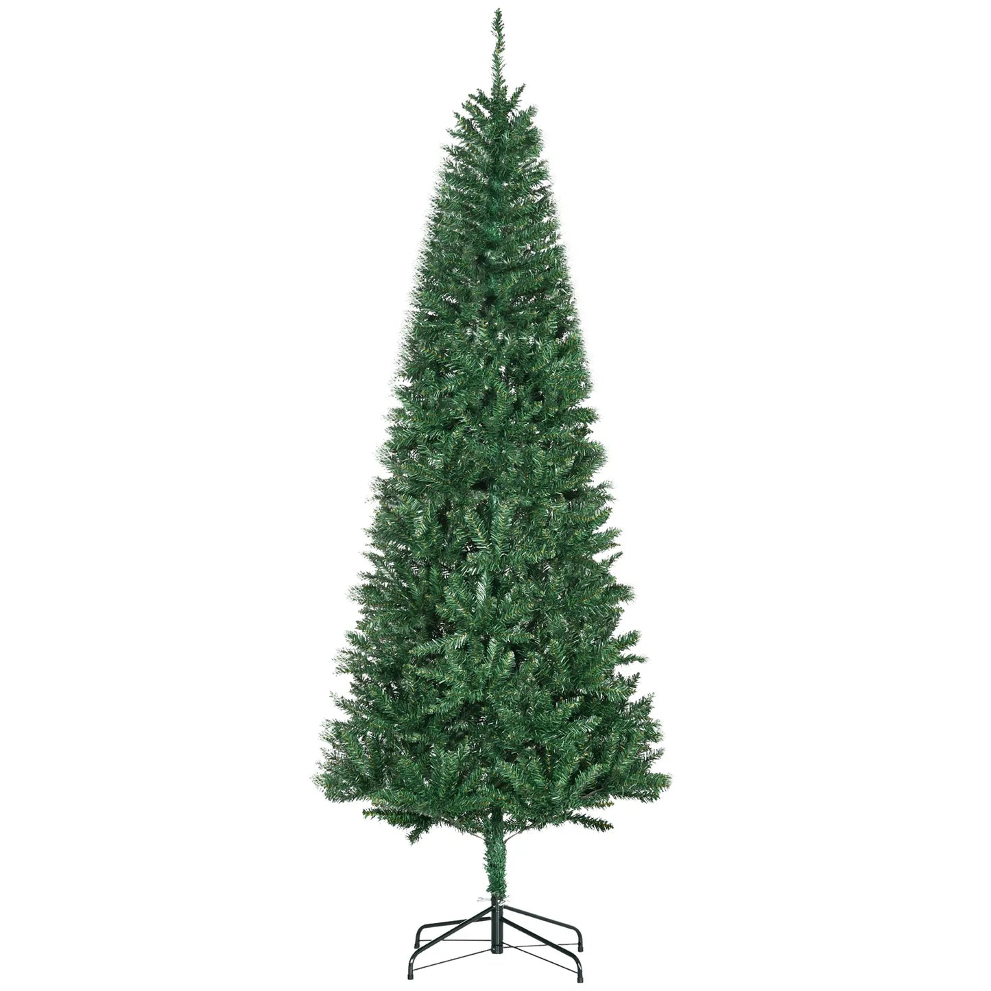 6.9ft Artificial Christmas Tree, Metal Stand, Spruce Tips, Green Artificial Christmas Trees Green at Gallery Canada