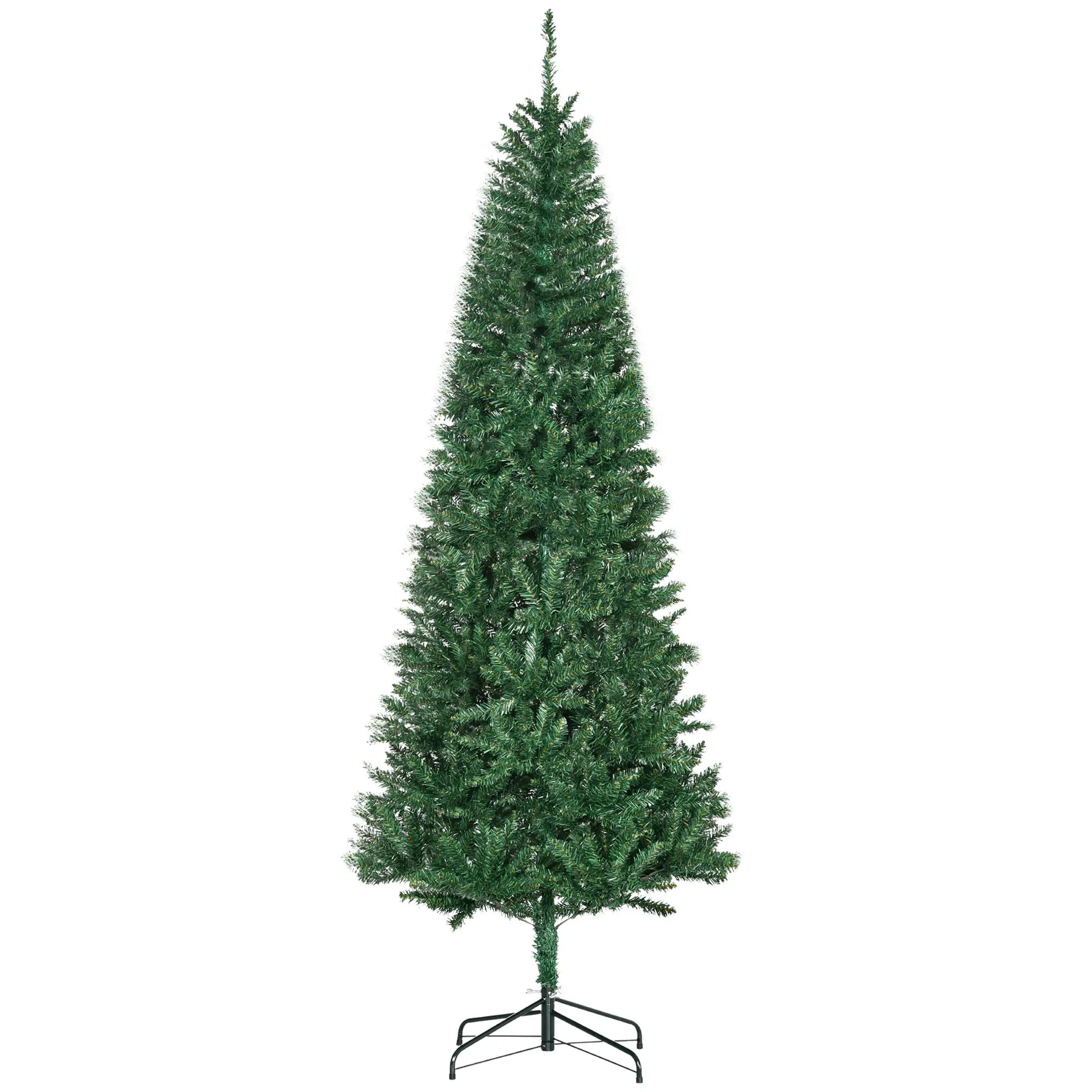 6.9ft Artificial Christmas Tree, Metal Stand, Spruce Tips, Green Artificial Christmas Trees Green at Gallery Canada
