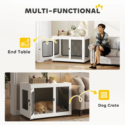 Pet Crate End Table, Water-resistant Cushion, Large Medium Dogs, White Houses, Kennels & Pens at Gallery Canada