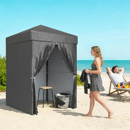 5 x 5 ft Compact Pop Up Canopy Tent, UPF 50+ Changing Room, Portable Instant Privacy Canopy, Dark Grey Pop Up Canopies at Gallery Canada
