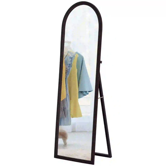 64" x 21" Full Length Mirror, Arched, Brown Wood Grain, Brown Full Length Mirrors Brown with Wood Grain Effect at Gallery Canada