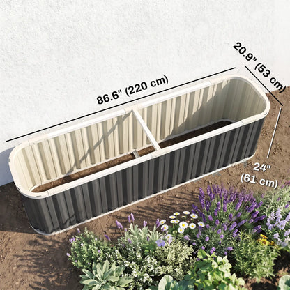 Galvanized Raised Garden Bed, Deep Rot Planter Box, 7' x 2' x 2', Dark Grey Galvanized Planter Boxes at Gallery Canada