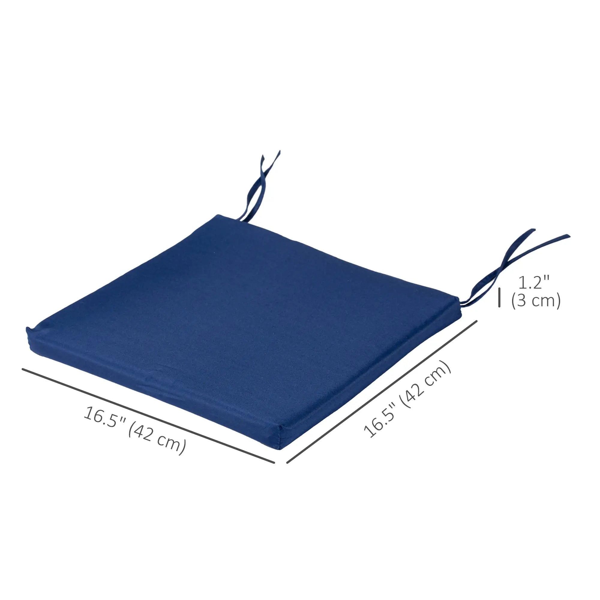 6-Piece Seat Cushion Pillows, Patio Chair Cushions with Ties, Deep Blue, Blue Patio Chair Cushions at Gallery Canada