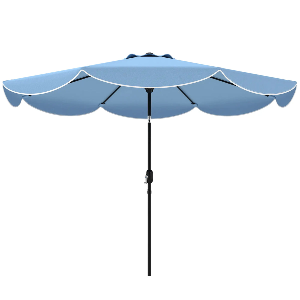 9' x 9' Round Market Umbrella, Tilt Crank, Patio Garden Poolside, Sky Blue Sun Umbrellas Sky Blue, Black at Gallery Canada