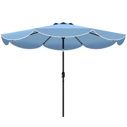 9' x 9' Round Market Umbrella, Tilt Crank, Patio Garden Poolside, Sky Blue Sun Umbrellas Sky Blue, Black at Gallery Canada