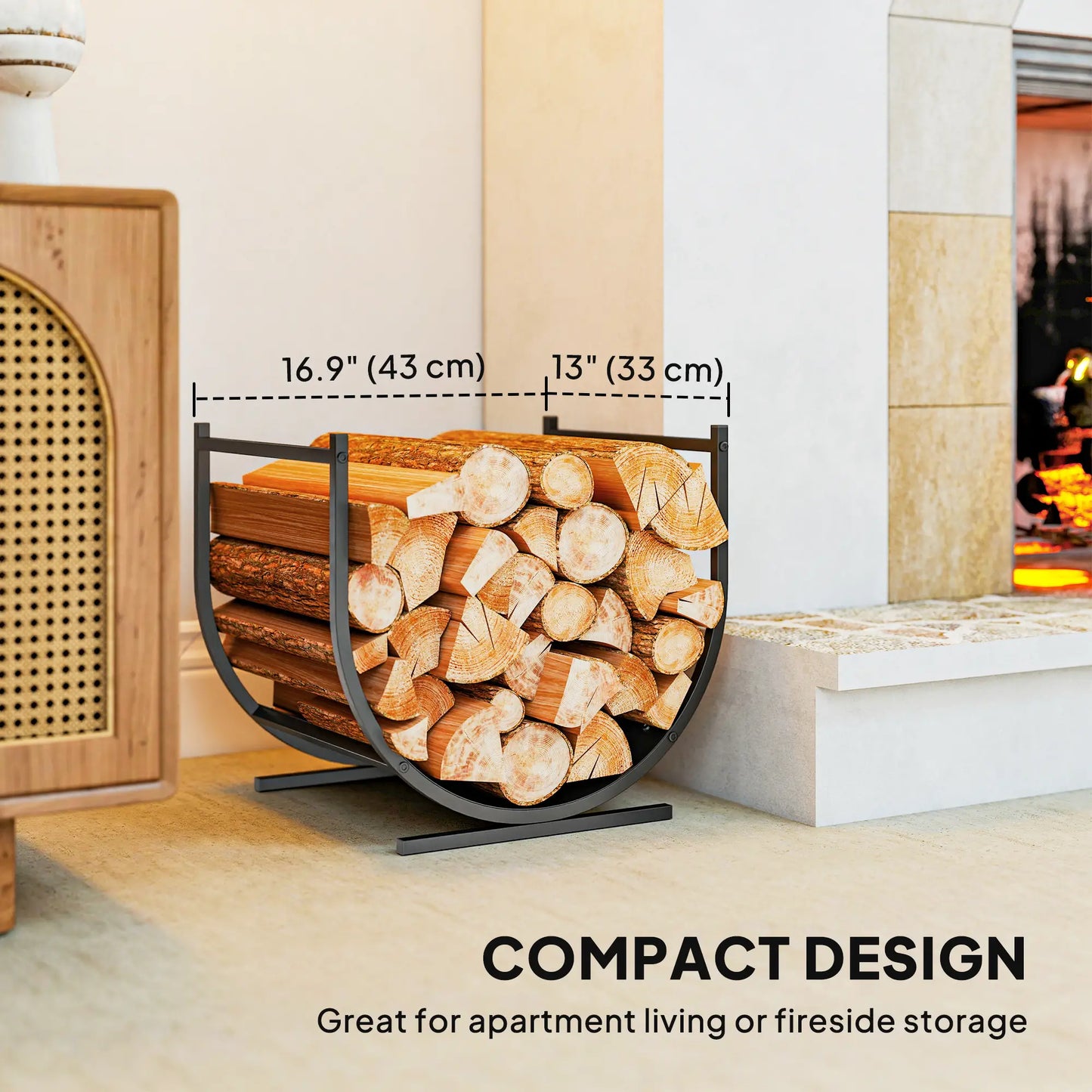 Firewood Rack, 17 Inch Heavy Duty Log Holder, Indoor Outdoor Storage Firewood Racks at Gallery Canada