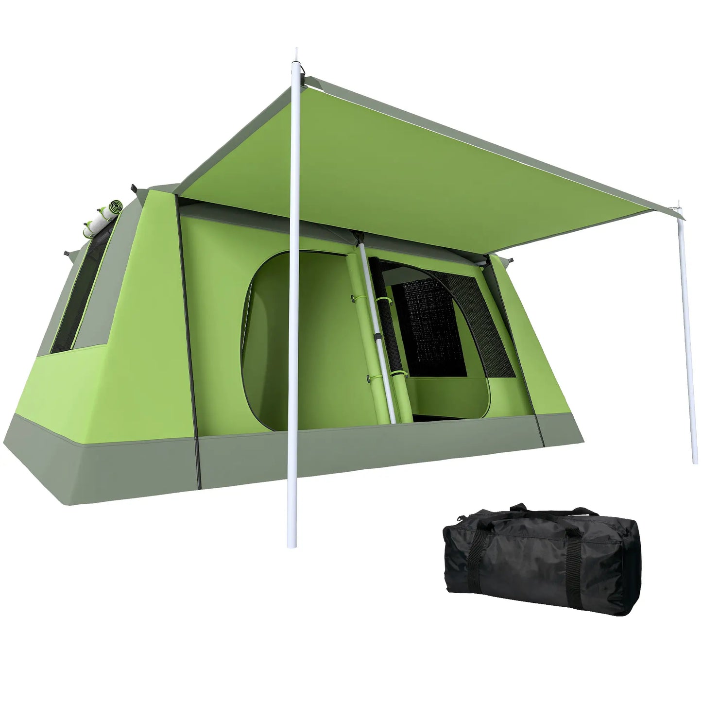 Tunnel Tent Camping Shelter, Two Rooms, Lamp Hook, Portable, Green Camping Tents at Gallery Canada