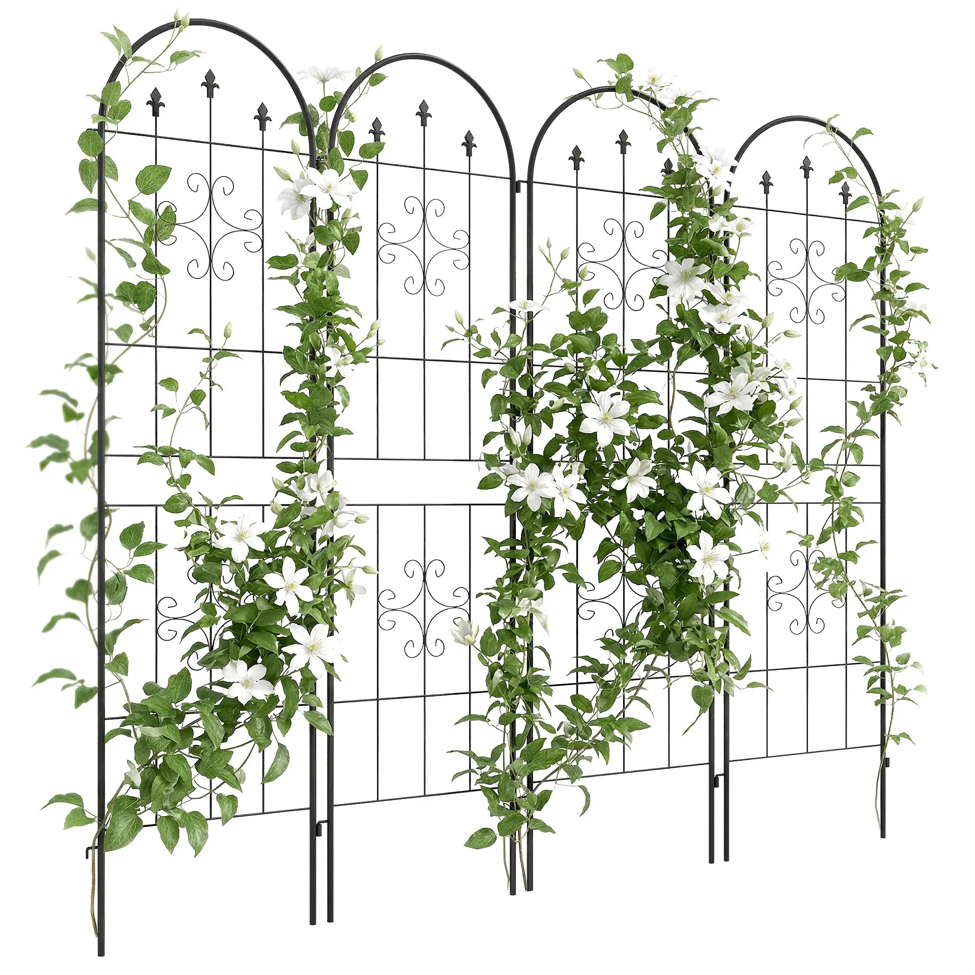 Metal Trellis Set of 4, Garden Support for Climbing Plants, Arrow Design Plant Stands at Gallery Canada