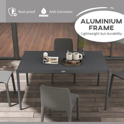 Outdoor Dining Table, Aluminum Frame, Garden Table, 57", Dark Grey Patio Dinning Tables at Gallery Canada