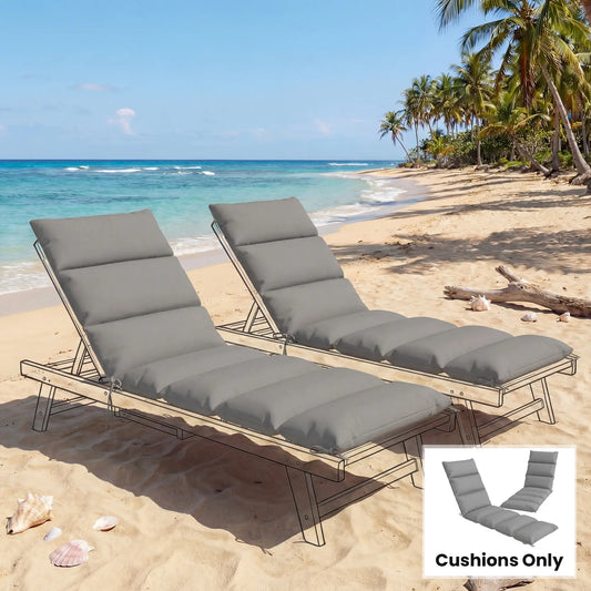 Outdoor Lounge Chair Cushion, Reversible, Zipper, Dark Grey