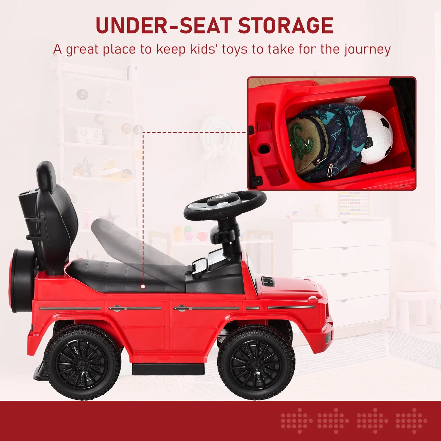G350 Licensed Push Car, 3-in-1 Toddler Sliding Car, Red Electric Ride On Toys at Gallery Canada