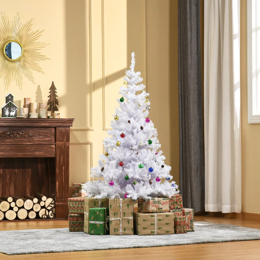 4.9ft Artificial Christmas Tree, Holiday Decor, White Artificial Christmas Trees White at Gallery Canada