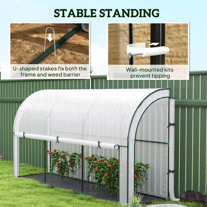 Walk-In Lean-To Greenhouse, 10' x 3' x 5', White Walk In Greenhouses at Gallery Canada
